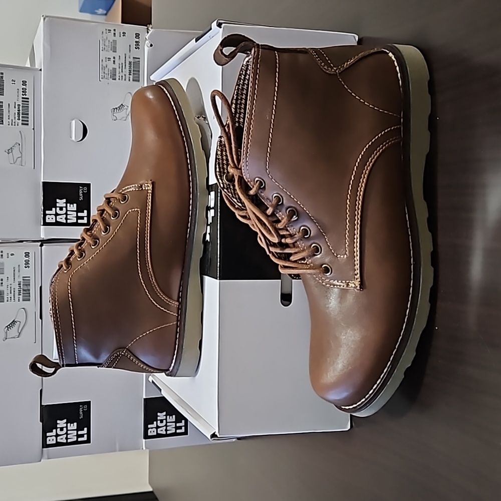 2/$50 NIB Boathouse Men's BLACKWELL LAWRENCE Tan / Bronze Boots Size 8